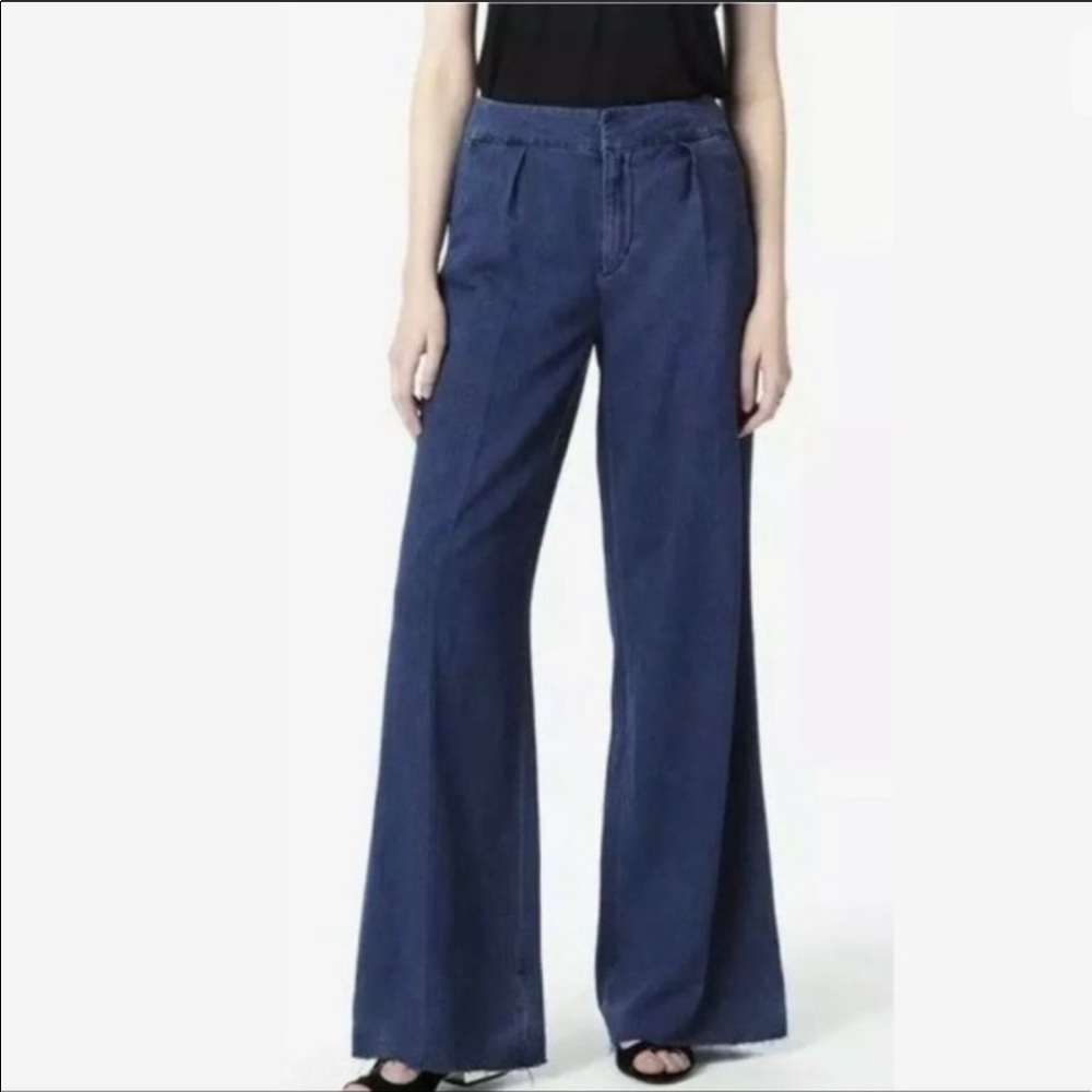 Joes Bessie Cotton Denim Hi Rise Wide Leg Trousers